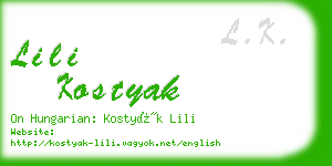 lili kostyak business card